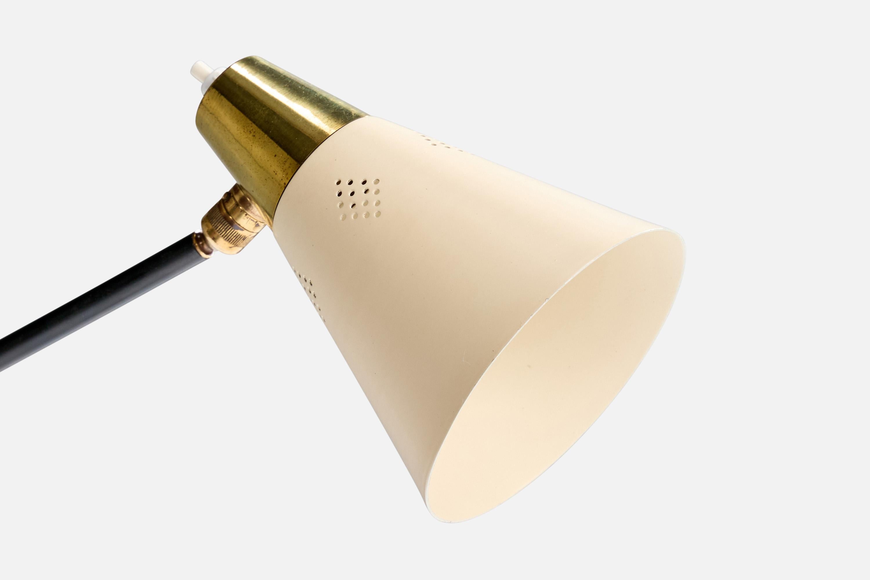 Metà XX secolo Lampada da tavolo di design francese, ottone, metallo, Francia, anni '50 in vendita