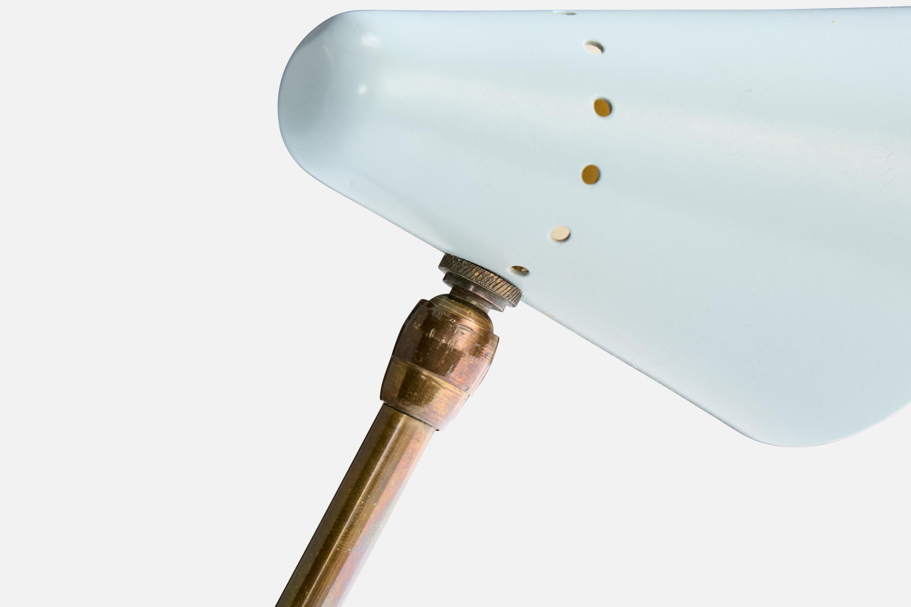 Metà XX secolo Lampada da tavolo di design francese, ottone, metallo, Francia, anni '50 in vendita