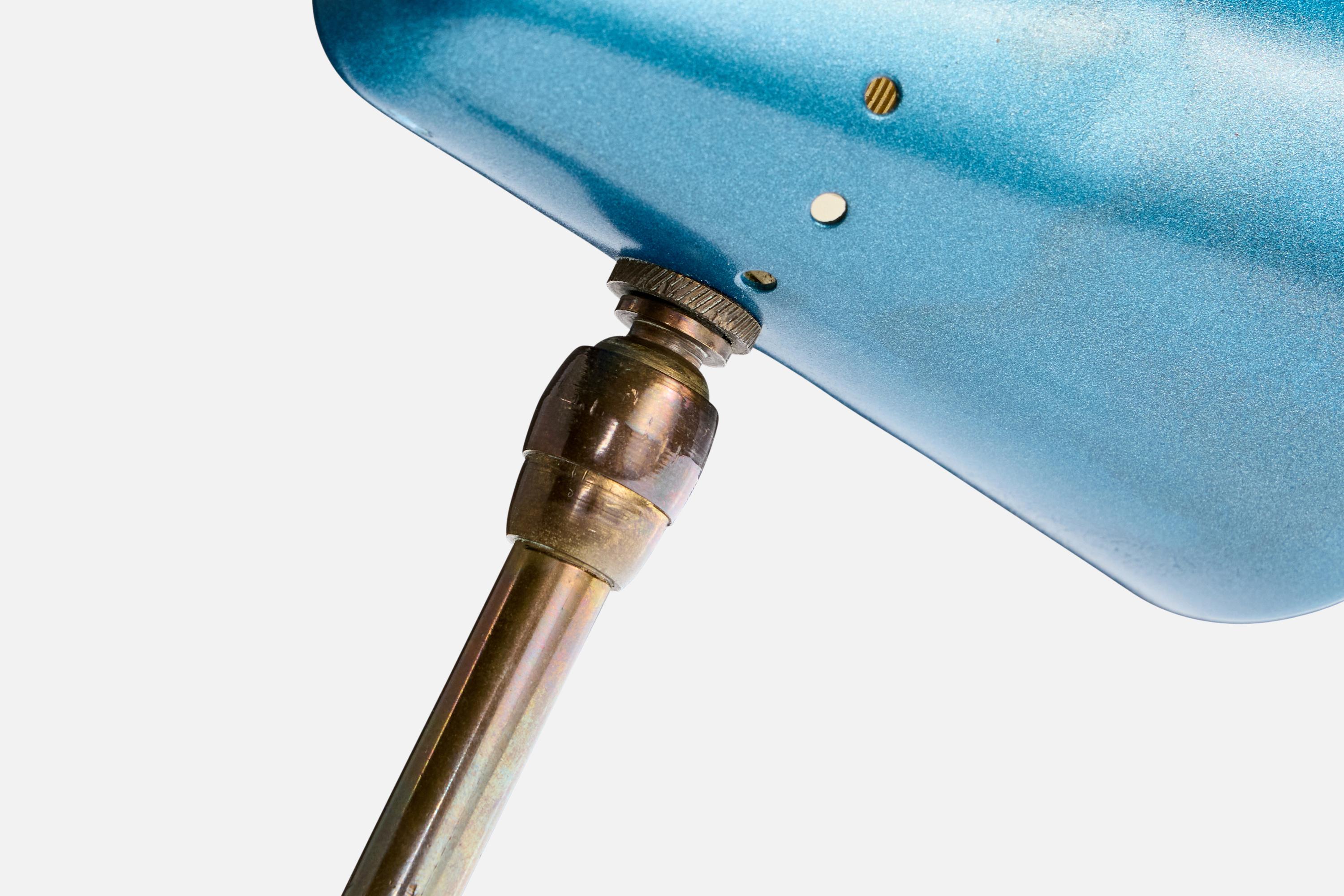 Metà XX secolo Lampada da tavolo di design francese, ottone, metallo, Francia, anni '50 in vendita