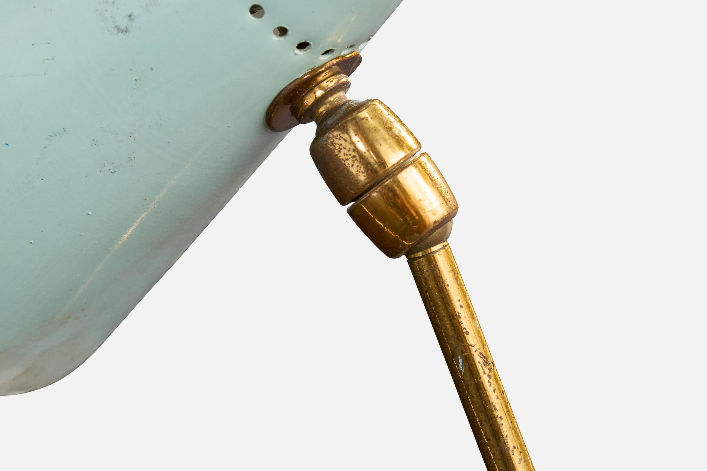 Französische Designerin, Tischlampe, Messing, Metall, Frankreich, 1950er Jahre im Angebot 2