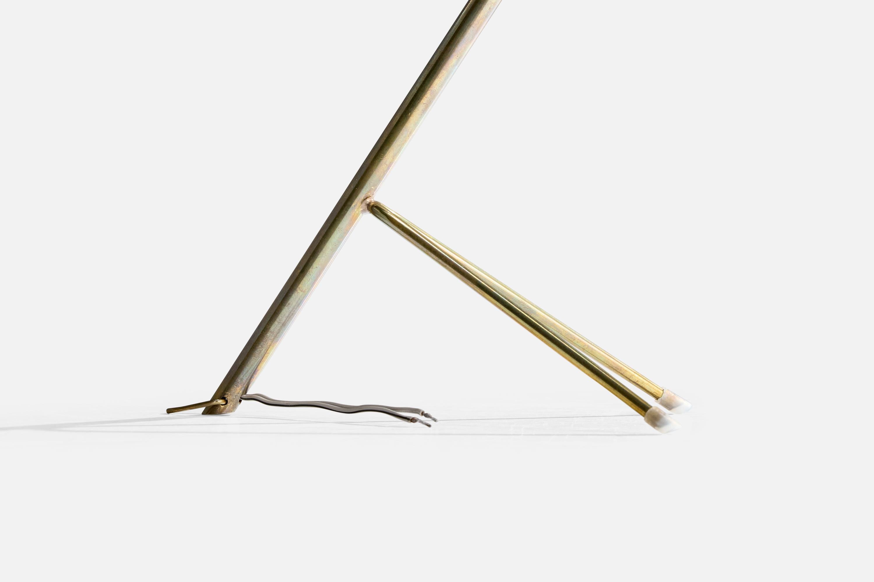 Lampada da tavolo di design francese, ottone, metallo, Francia, anni '50 in vendita 1