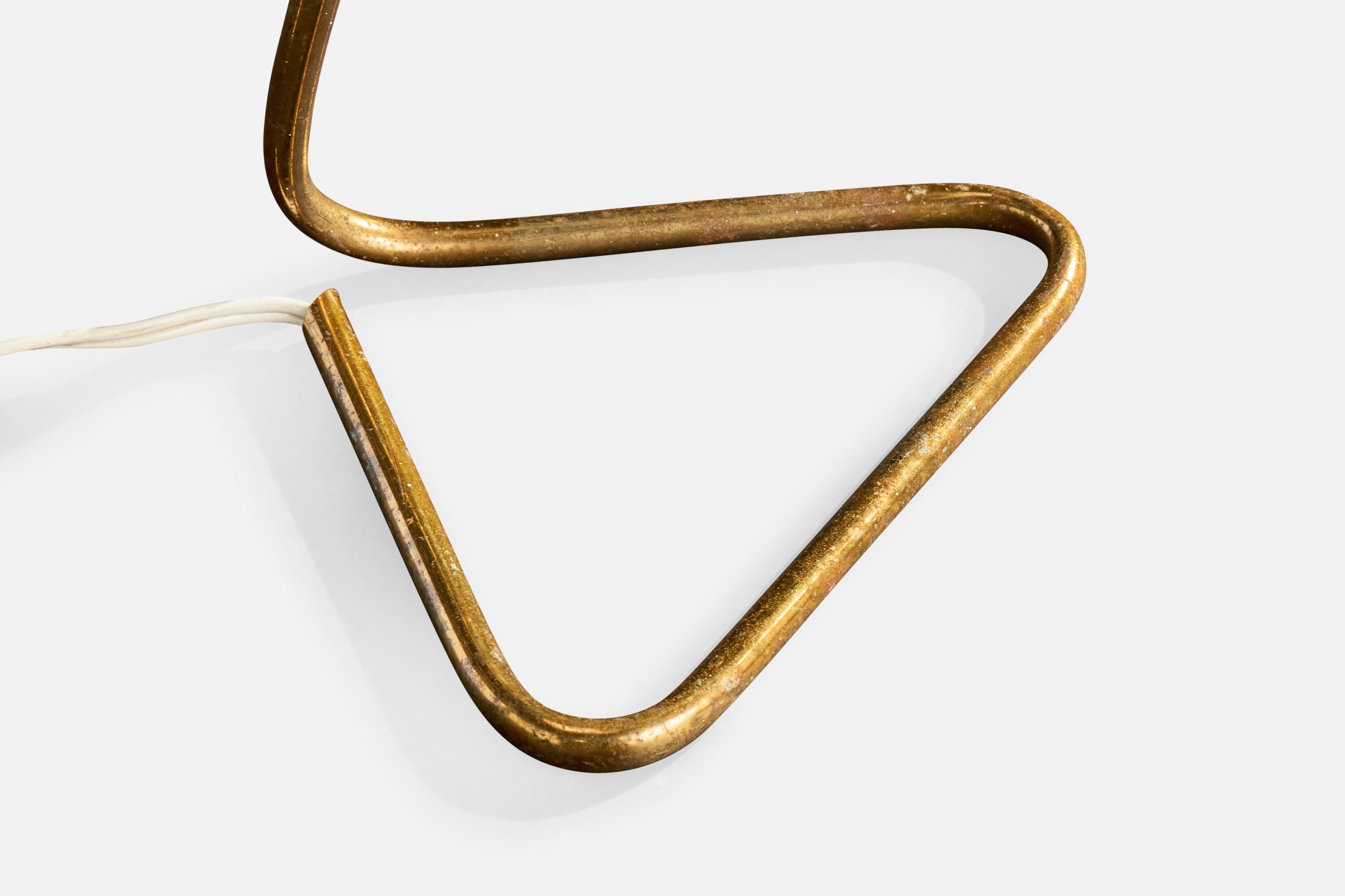 Französische Designerin, Tischlampe, Messing, Metall, Frankreich, 1950er Jahre im Angebot 3