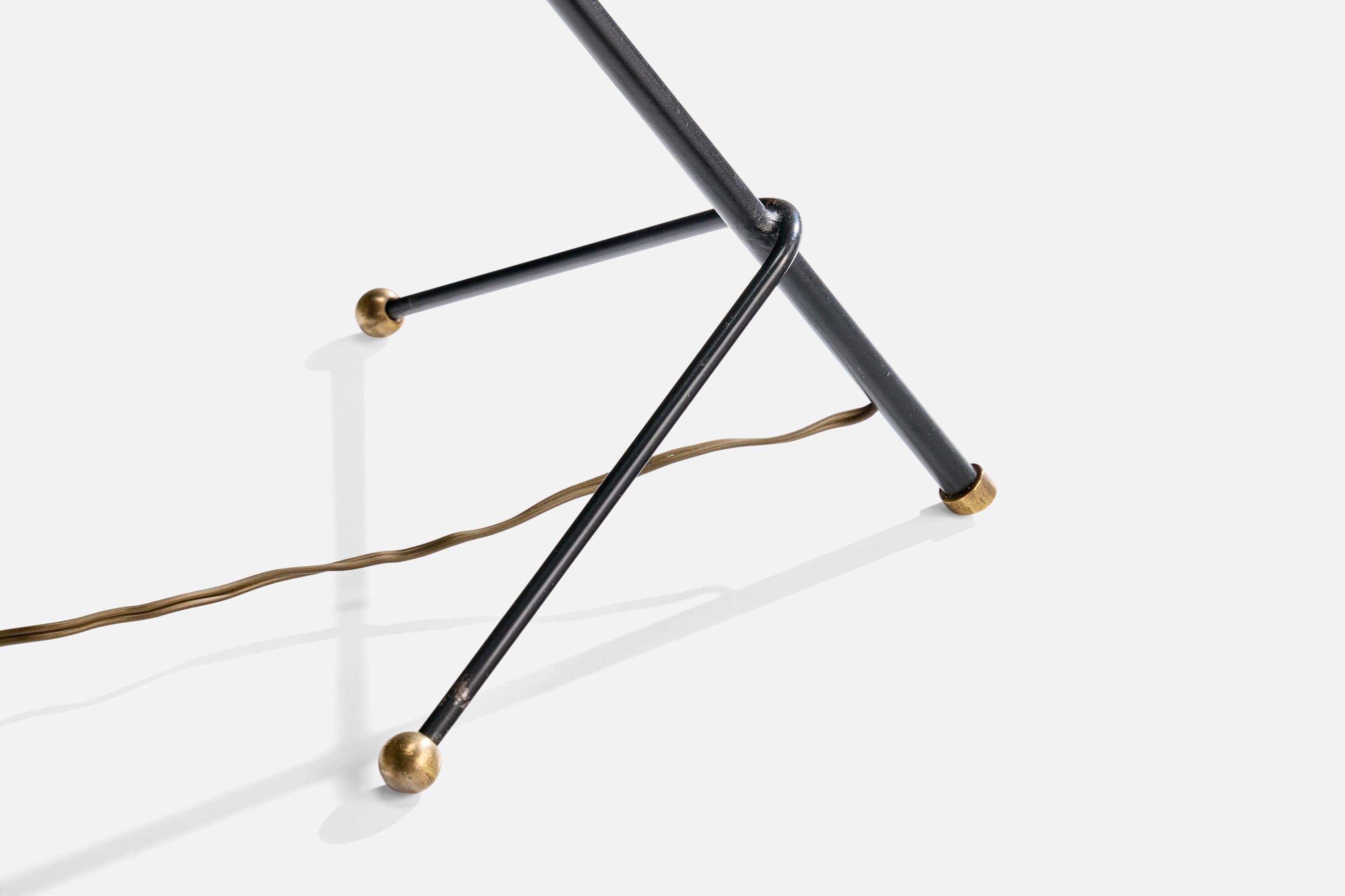 Lampada da tavolo di design francese, ottone, metallo, Francia, anni '50 in vendita 2