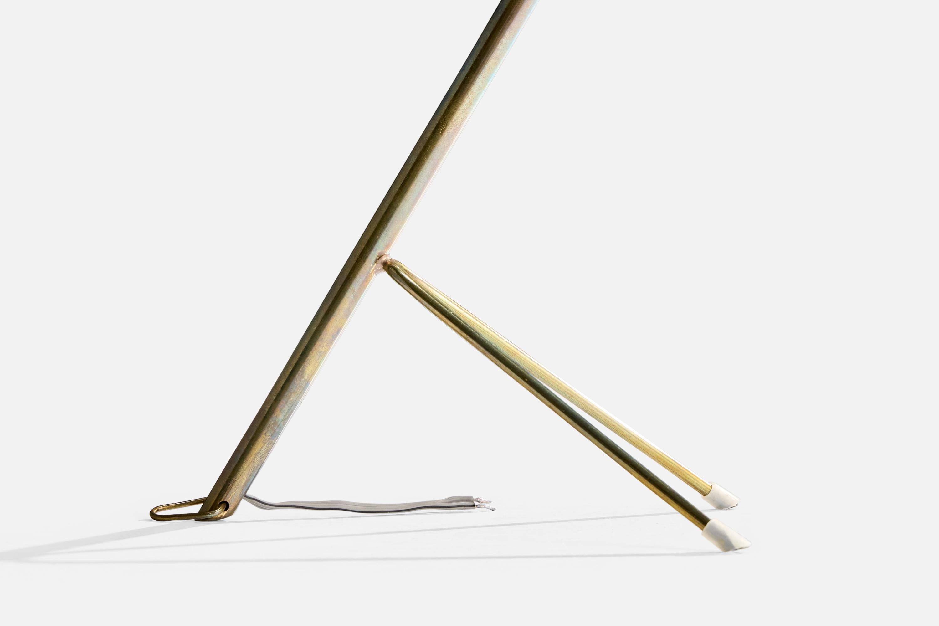 Lampada da tavolo di design francese, ottone, metallo, Francia, anni '50 in vendita 2