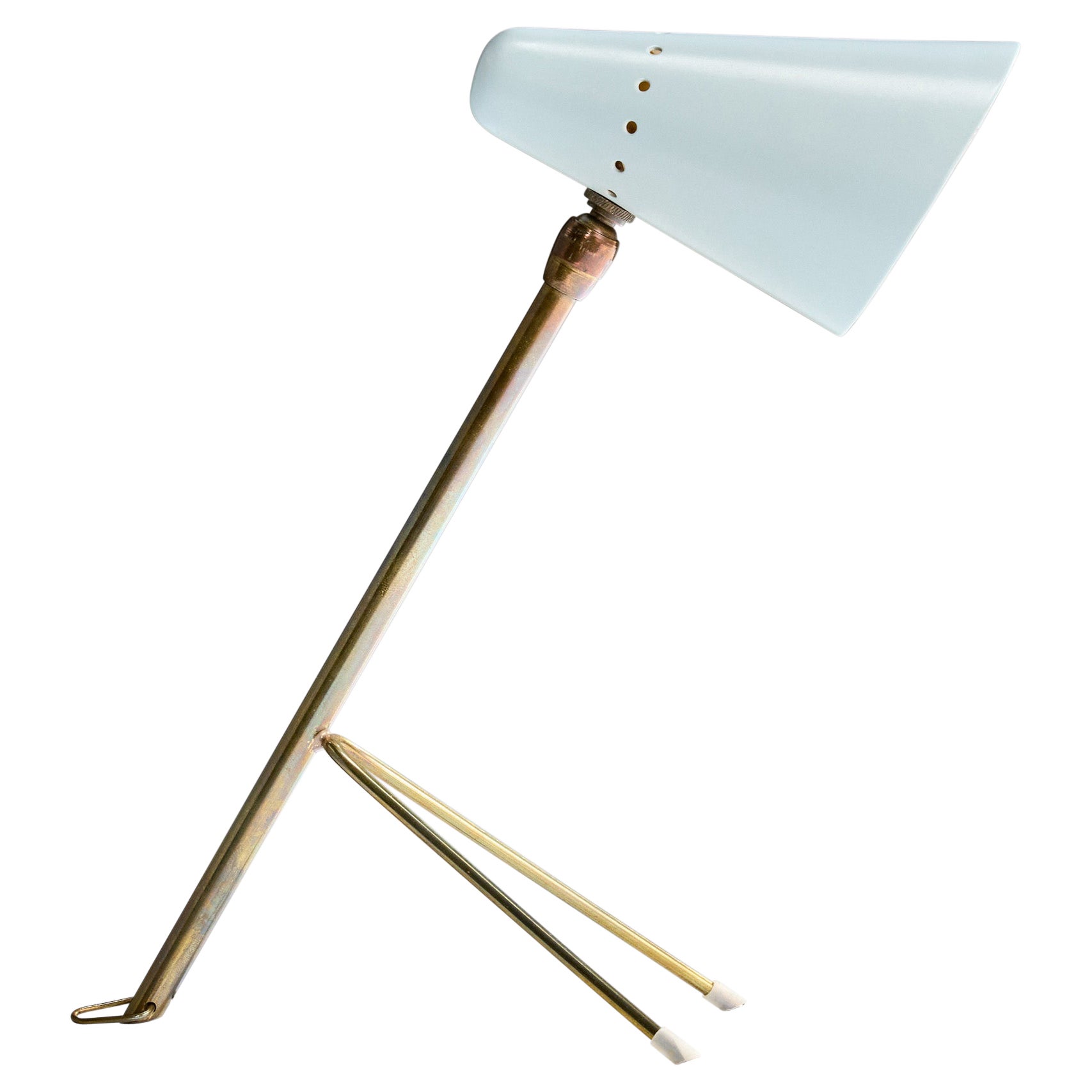 Lampada da tavolo di design francese, ottone, metallo, Francia, anni '50 in vendita