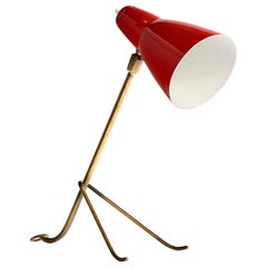 Diseñador francés, Lámpara de mesa, Latón, Metal, Francia, Años 50