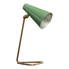 French Designer, Table Lamp, Brass, Metal, France, 1950s