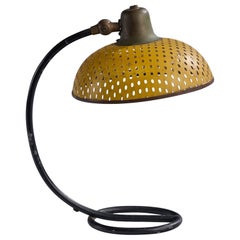 French Designer, Table Lamp, Brass, Metal, France, 1950s