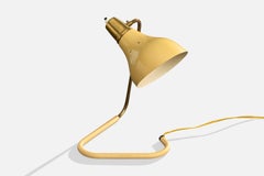 French Designer, Table Lamp, Brass, Metal, Rubber, France, 1950s