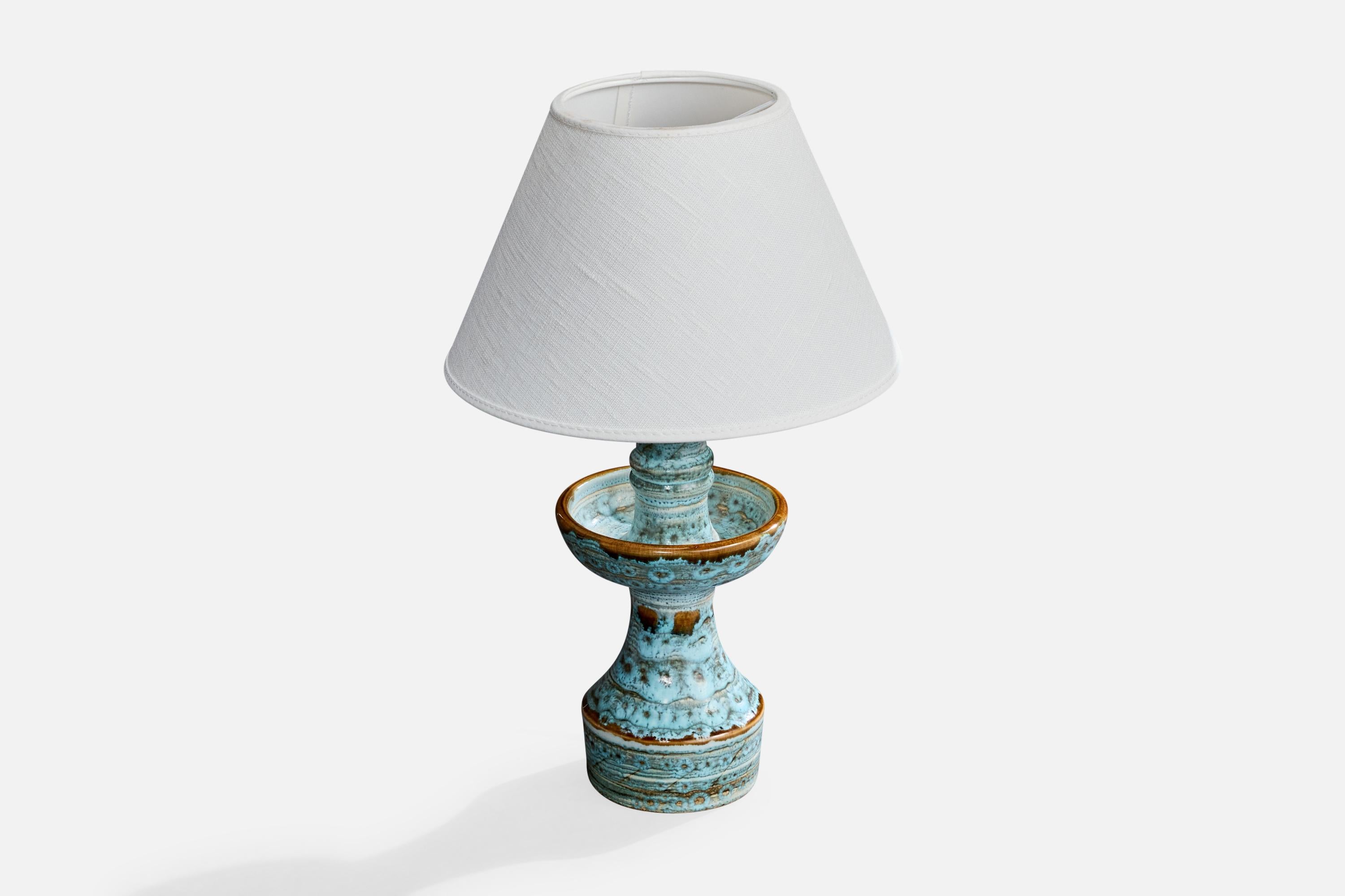 Mid-Century moderno Lampada da tavolo di design francese, ceramica, ottone, Francia, anni '50 in vendita