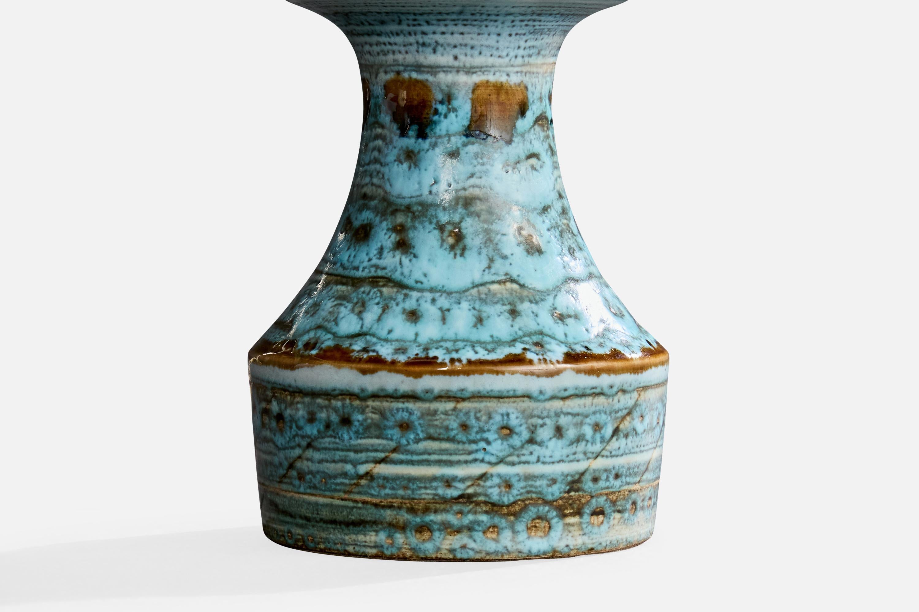 Ottone Lampada da tavolo di design francese, ceramica, ottone, Francia, anni '50 in vendita