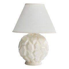 Französischer Designer, Tischlampe, Keramik, Messing, Frankreich, 1950er Jahre
