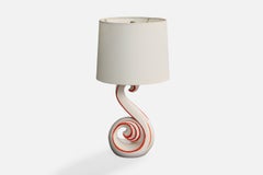 French Designer, Table Lamp, Ceramic, Brass, France, 1960s