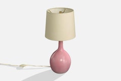 French Designer, Table Lamp, Ceramic, Brass, France, 1960s