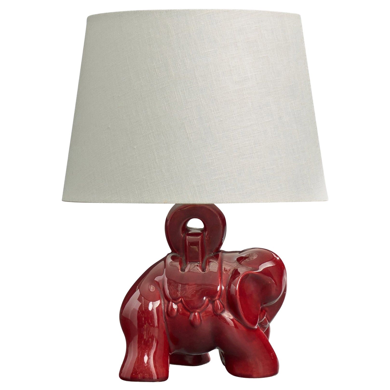 French Designer, Table Lamp, Ceramic, Brass, France, 1960s For Sale