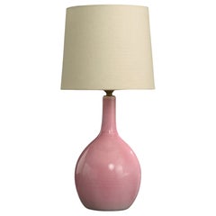 French Designer, Table Lamp, Ceramic, Brass, France, 1960s