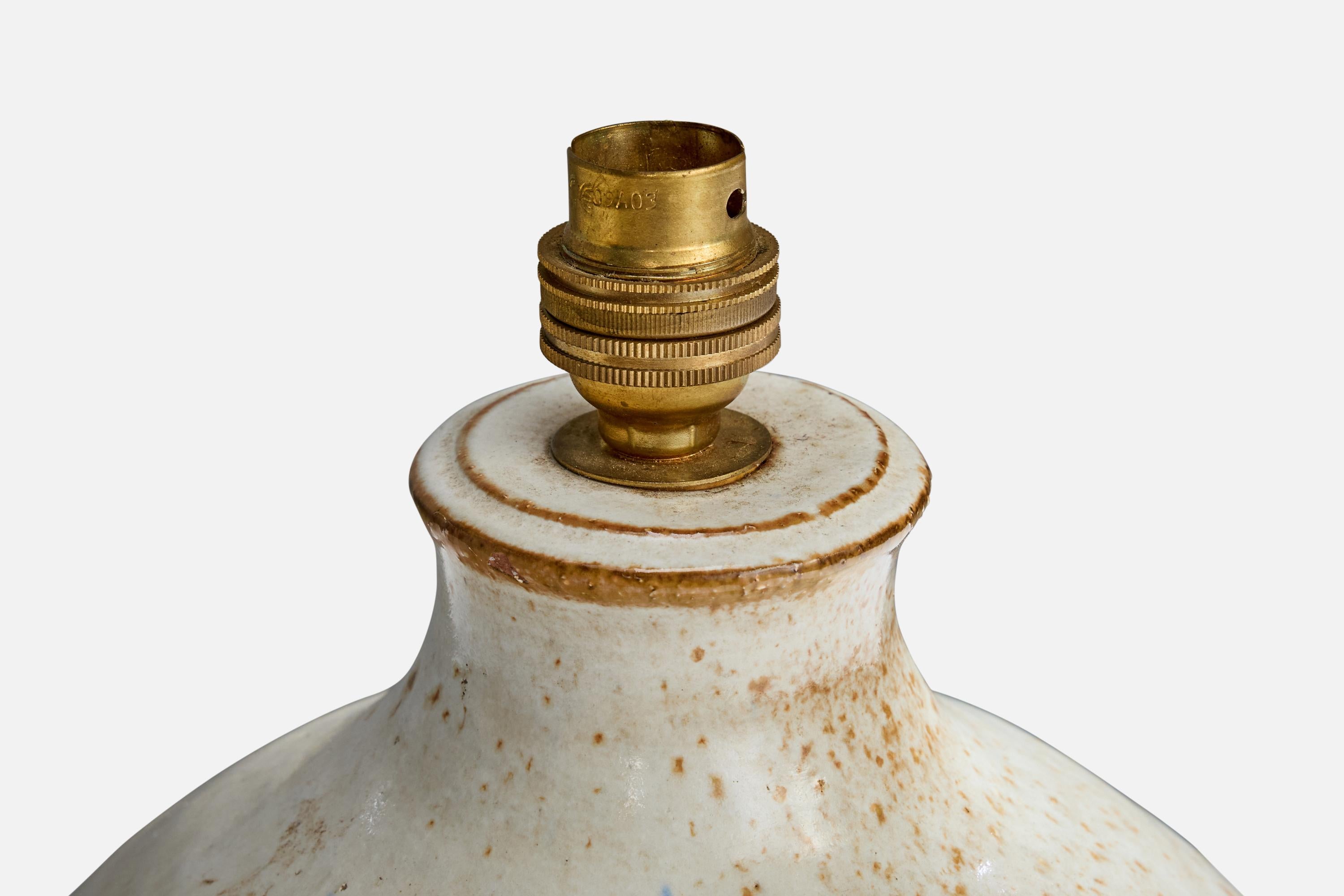 Französischer Designer, Tischlampe, Keramik, Frankreich, 1950er Jahre (Mitte des 20. Jahrhunderts) im Angebot