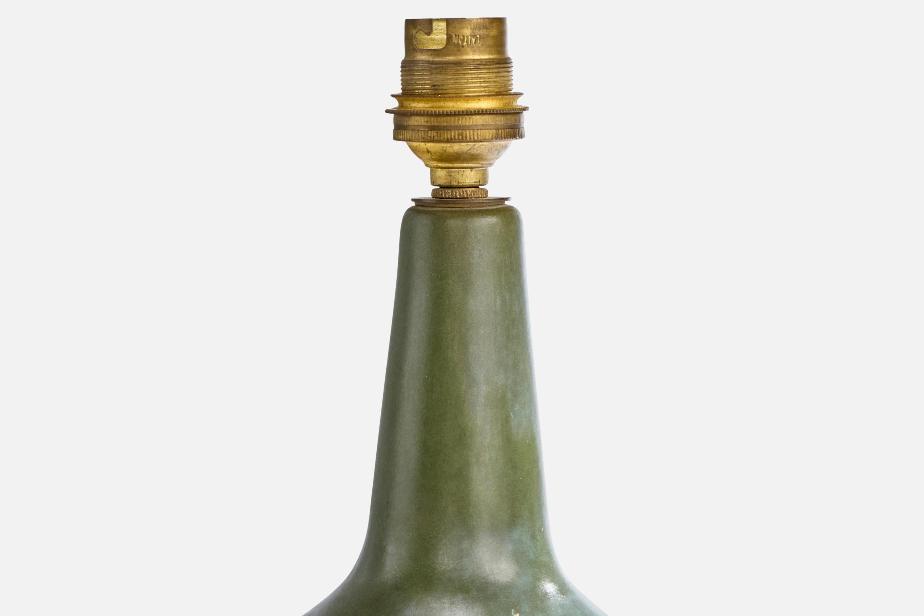 French Designer, Table Lamp, Ceramic, France, 1950s For Sale 1