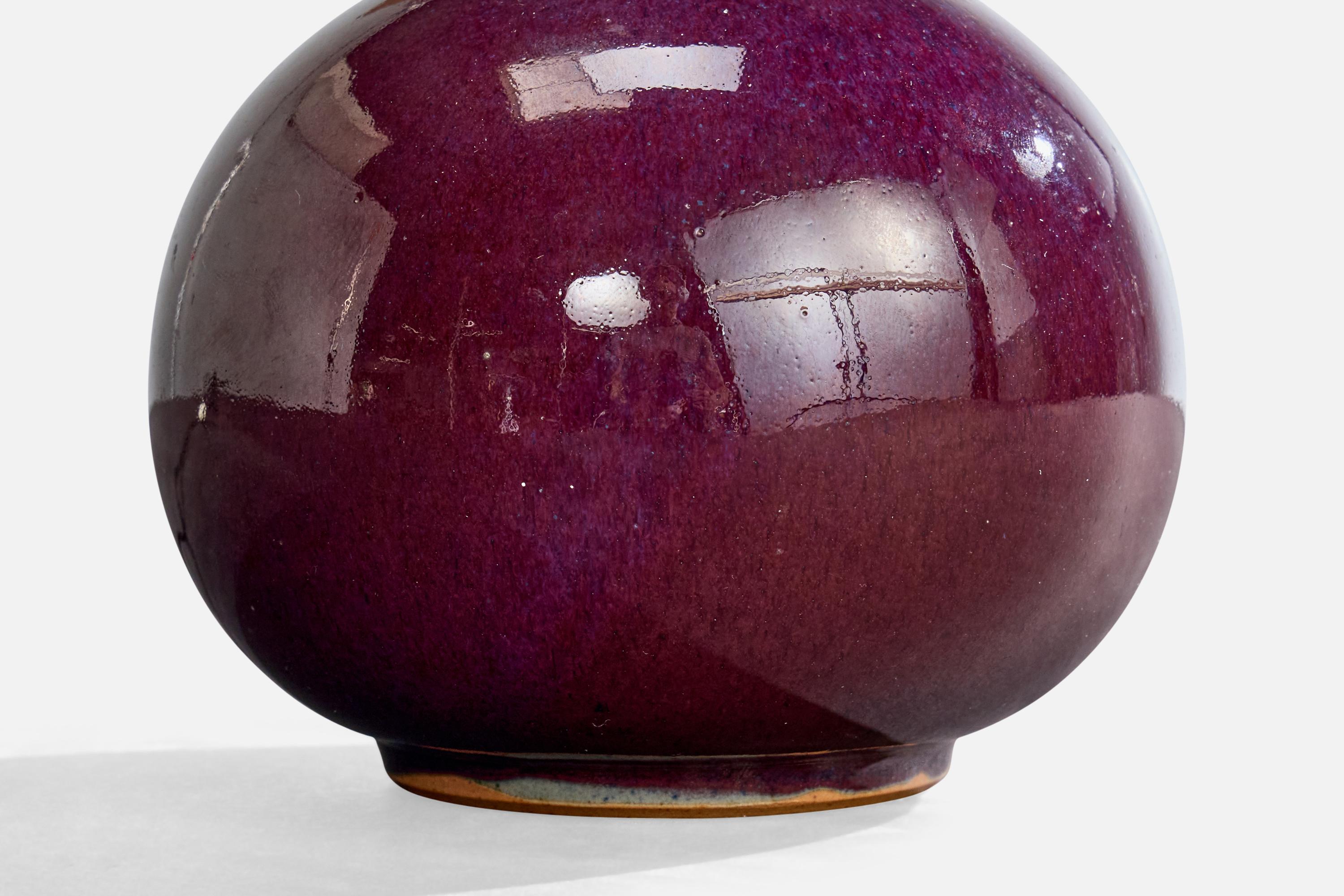 French Designer, Table Lamp, Ceramic, France, 1950s For Sale 1