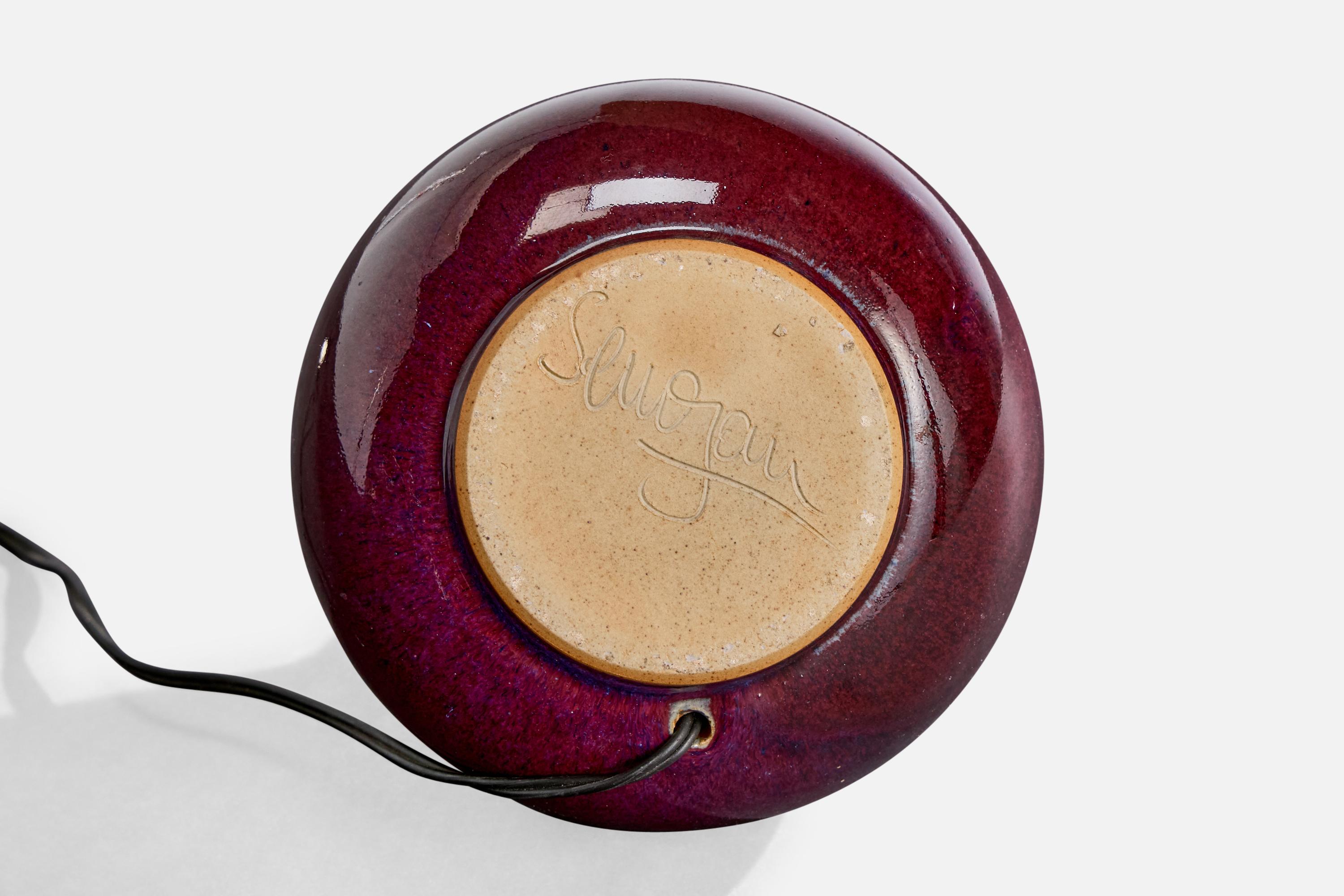 French Designer, Table Lamp, Ceramic, France, 1950s For Sale 2