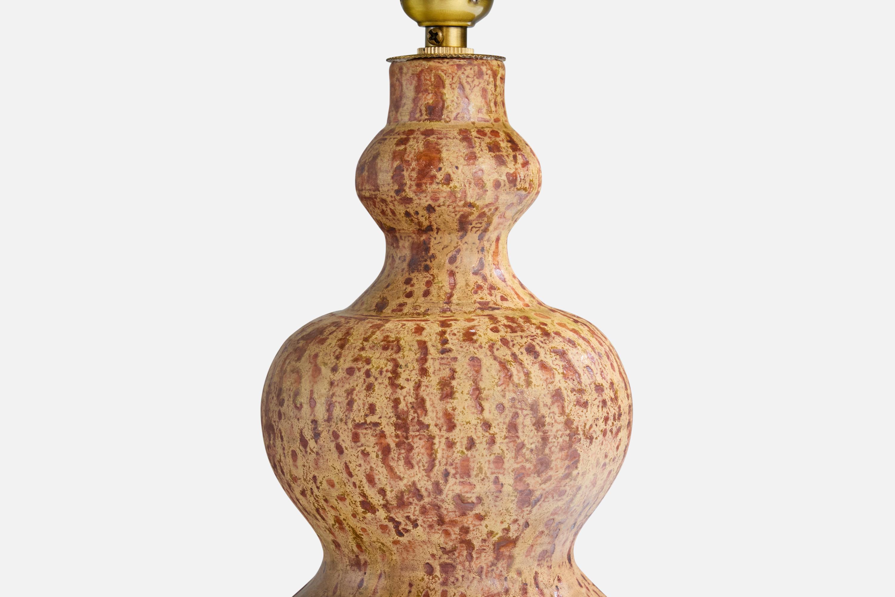 Metà XX secolo Lampada da tavolo di design francese, ceramica, Francia, anni '1960 in vendita