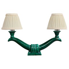 Designer français, lampe de table, céramique, métal, tissu, France, années 1960