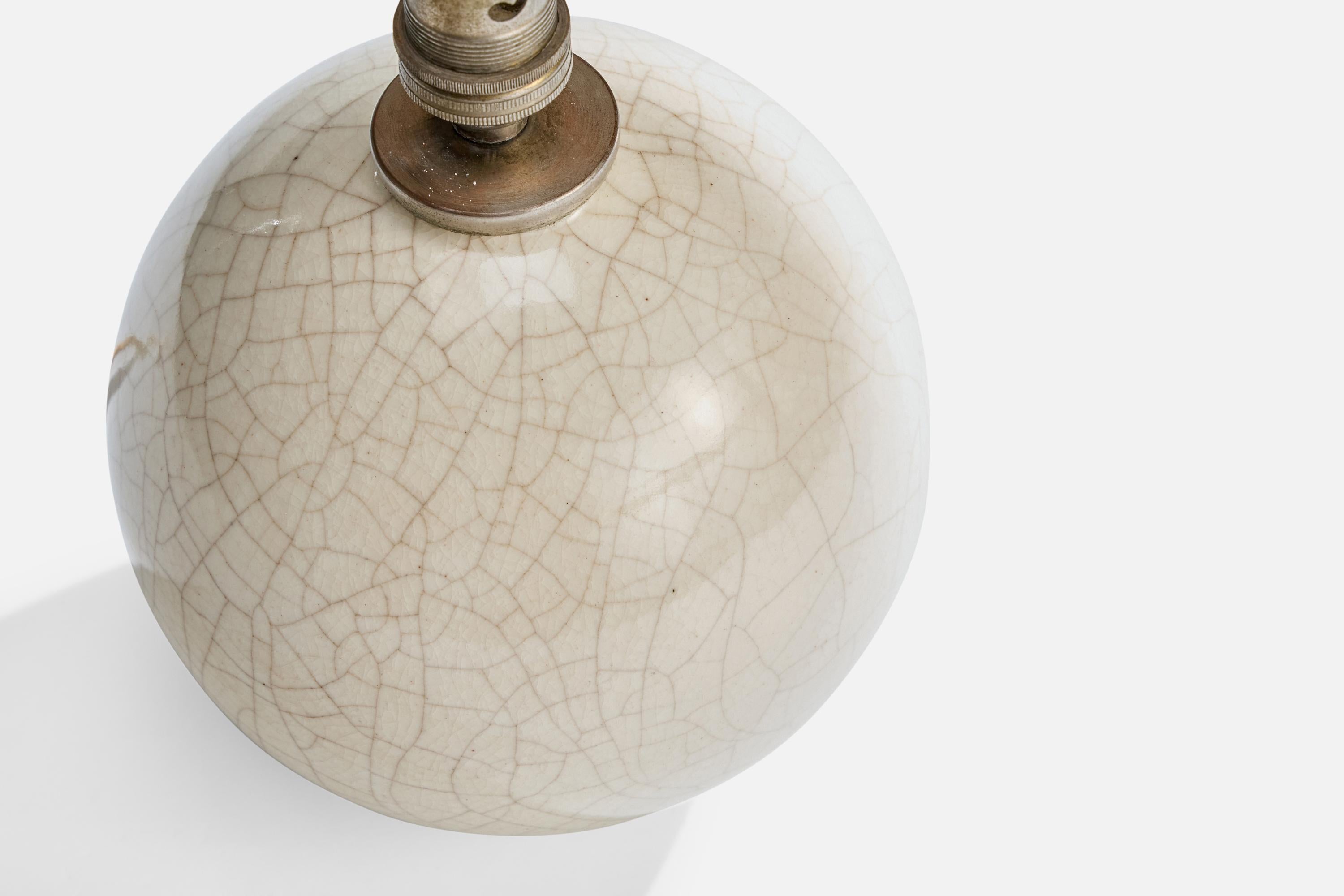 Diseñador francés, Lámpara de mesa, Cerámica, Metal, Francia, Años 50 Francés en venta