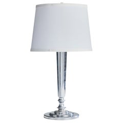 French Designer, Table Lamp, Chrome, France, 1930s
