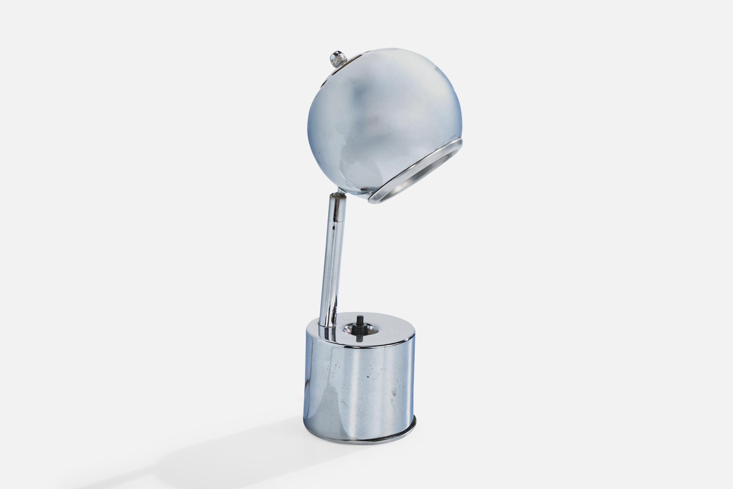 Diseñador francés, Lámpara de mesa, Cromo, Francia, Años 60 Moderno de mediados de siglo en venta