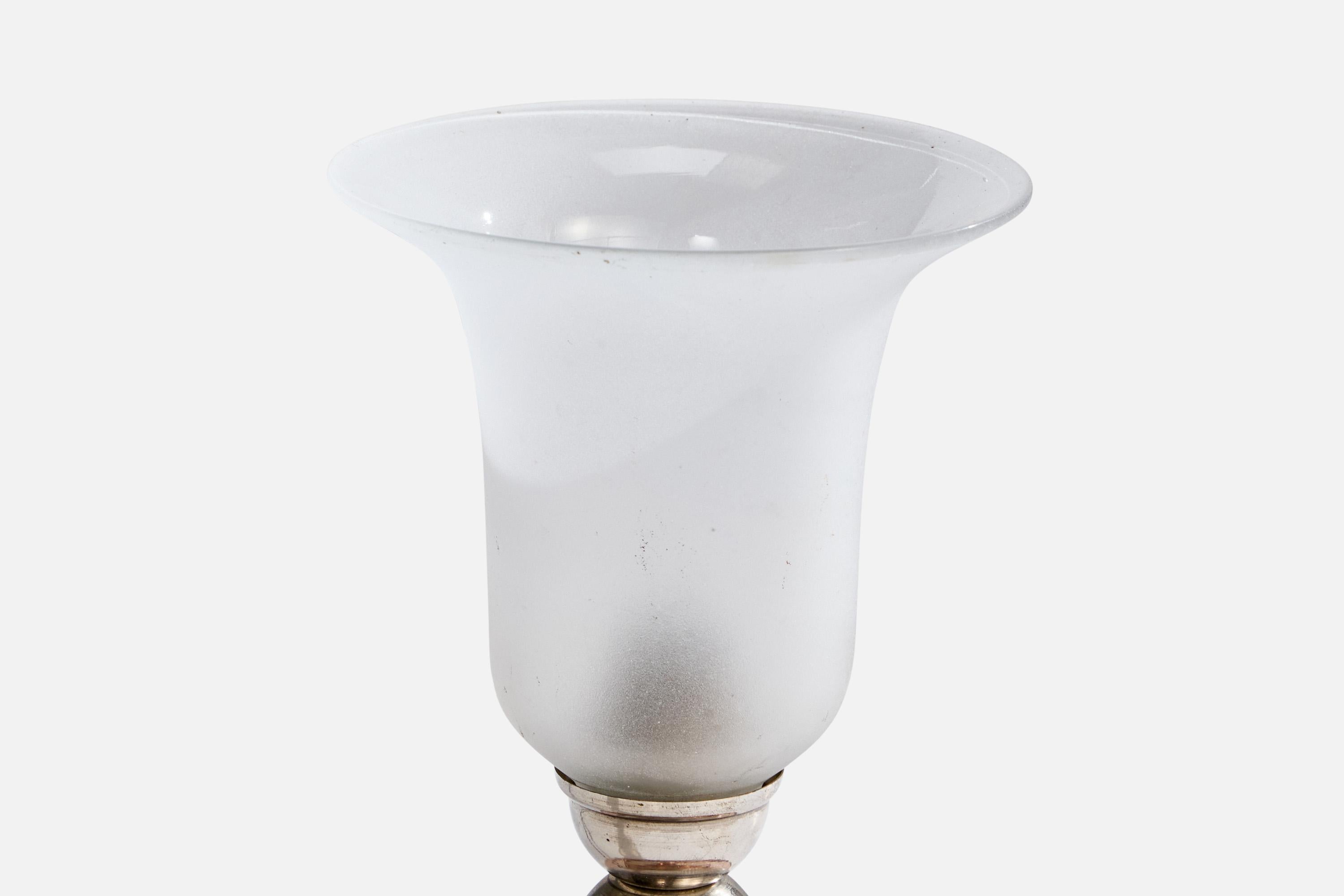 Französischer Designer, Tischlampe, Chrom, Glas, Frankreich, 1960er Jahre im Zustand „Gut“ im Angebot in High Point, NC