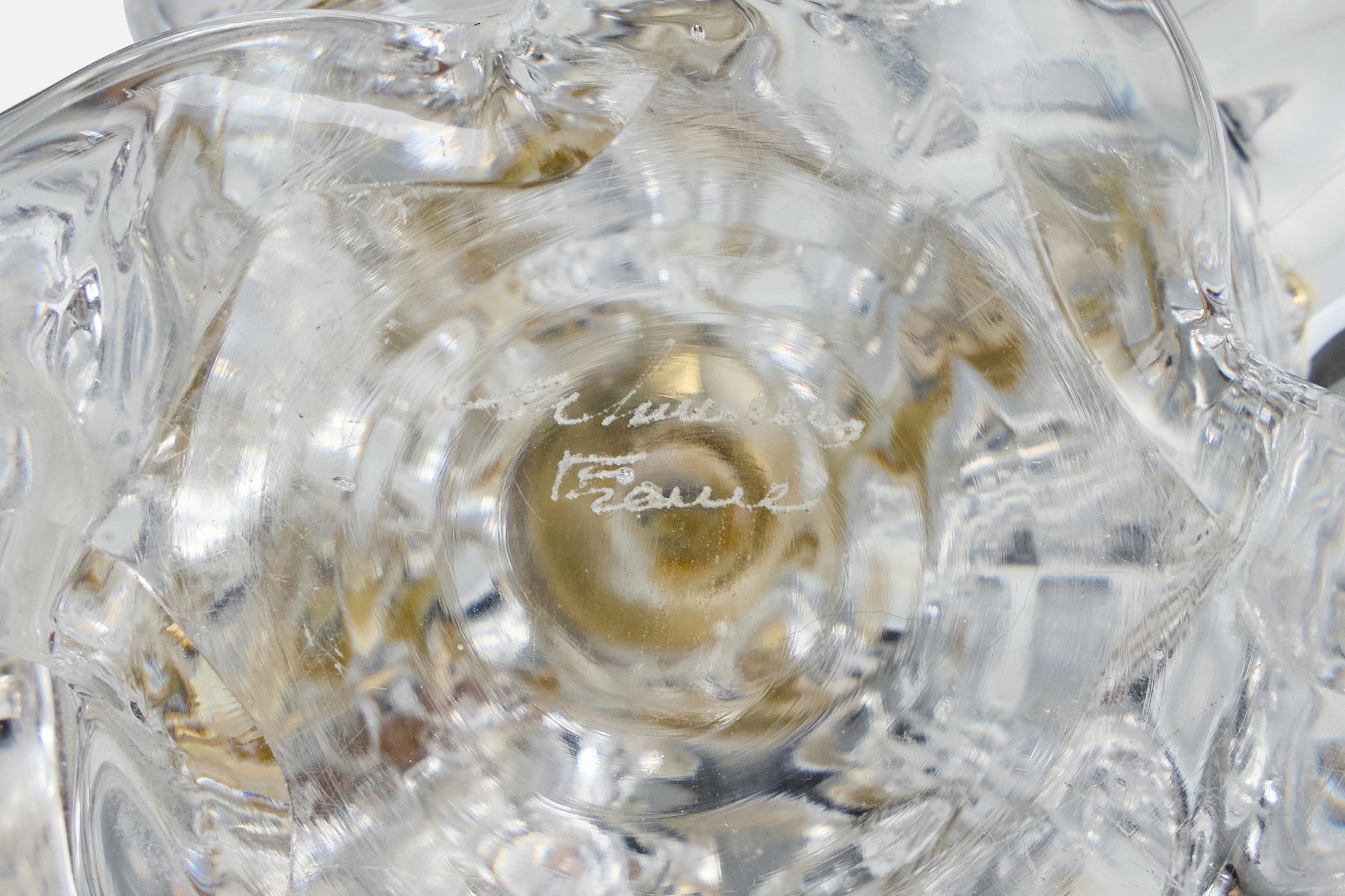 Diseñador francés, Lámpara de mesa, Cristal, Latón, Tela, Francia, Años 50 en venta 2