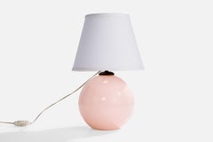 French Designer, Table Lamp, Glass, Brass, France, 1930s