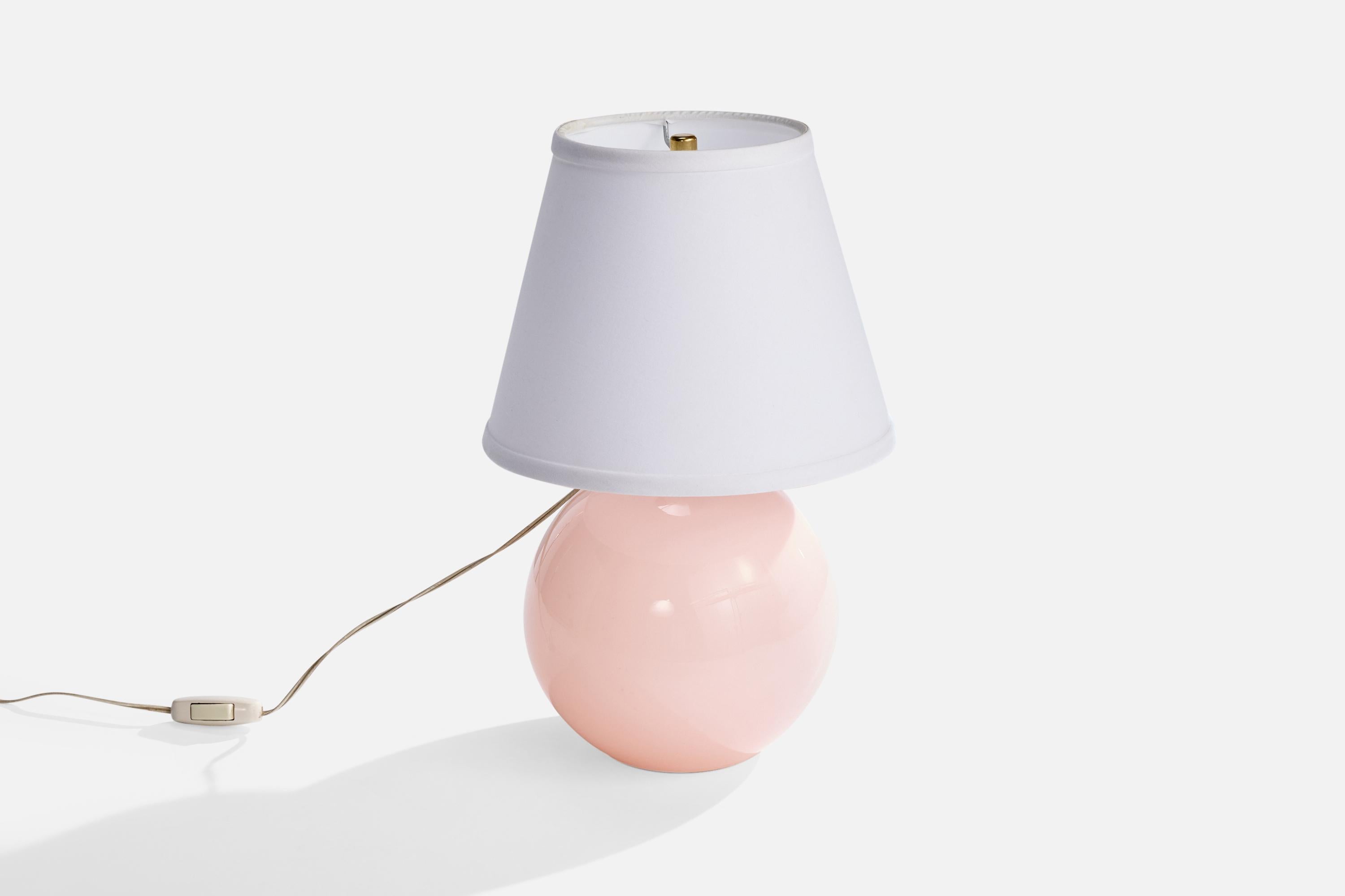 Français Designer français, lampe de bureau, verre, laiton, France, années 1930 en vente