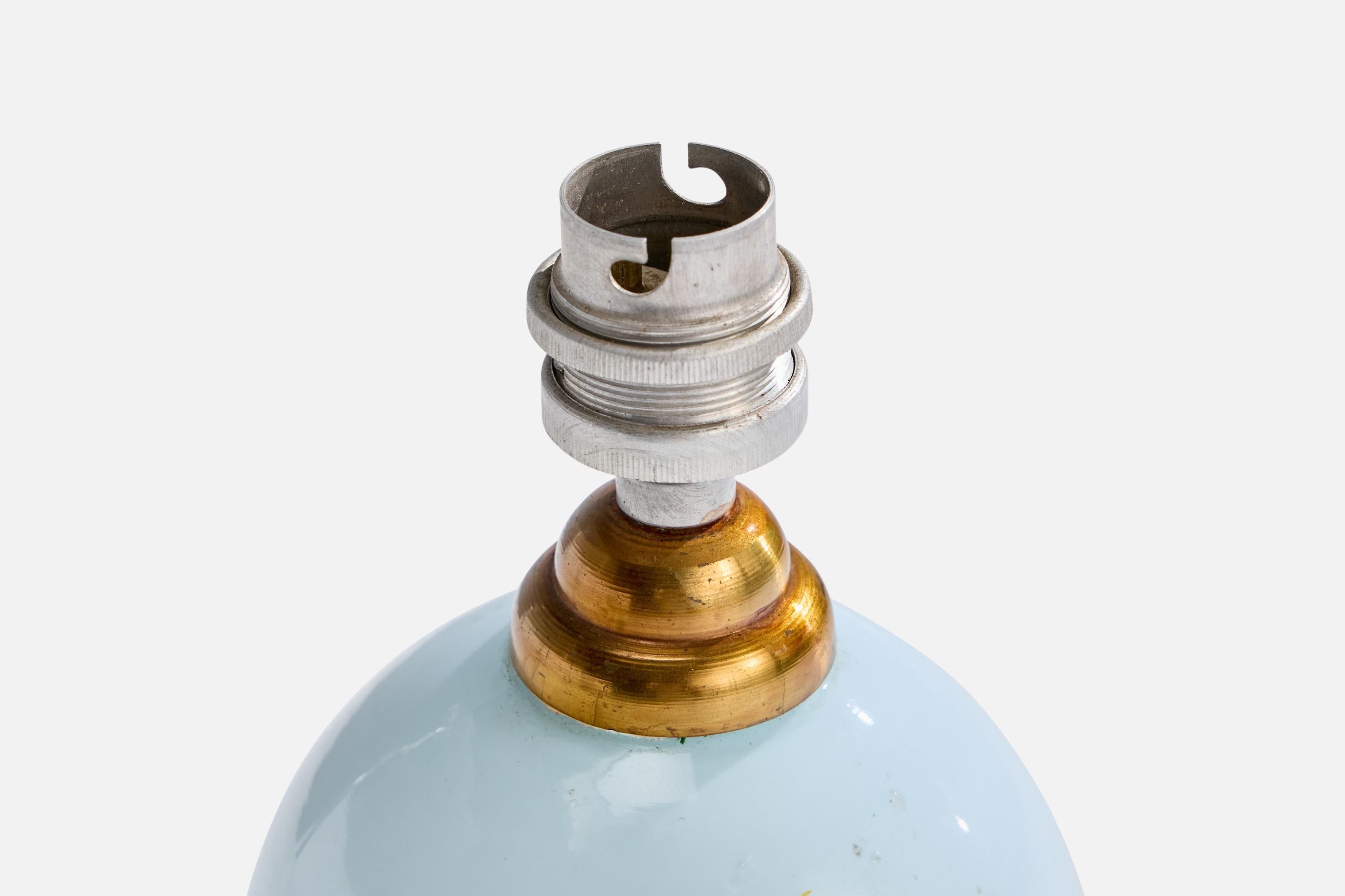 Français Designer français, lampe de bureau, verre, laiton, France, années 1930 en vente