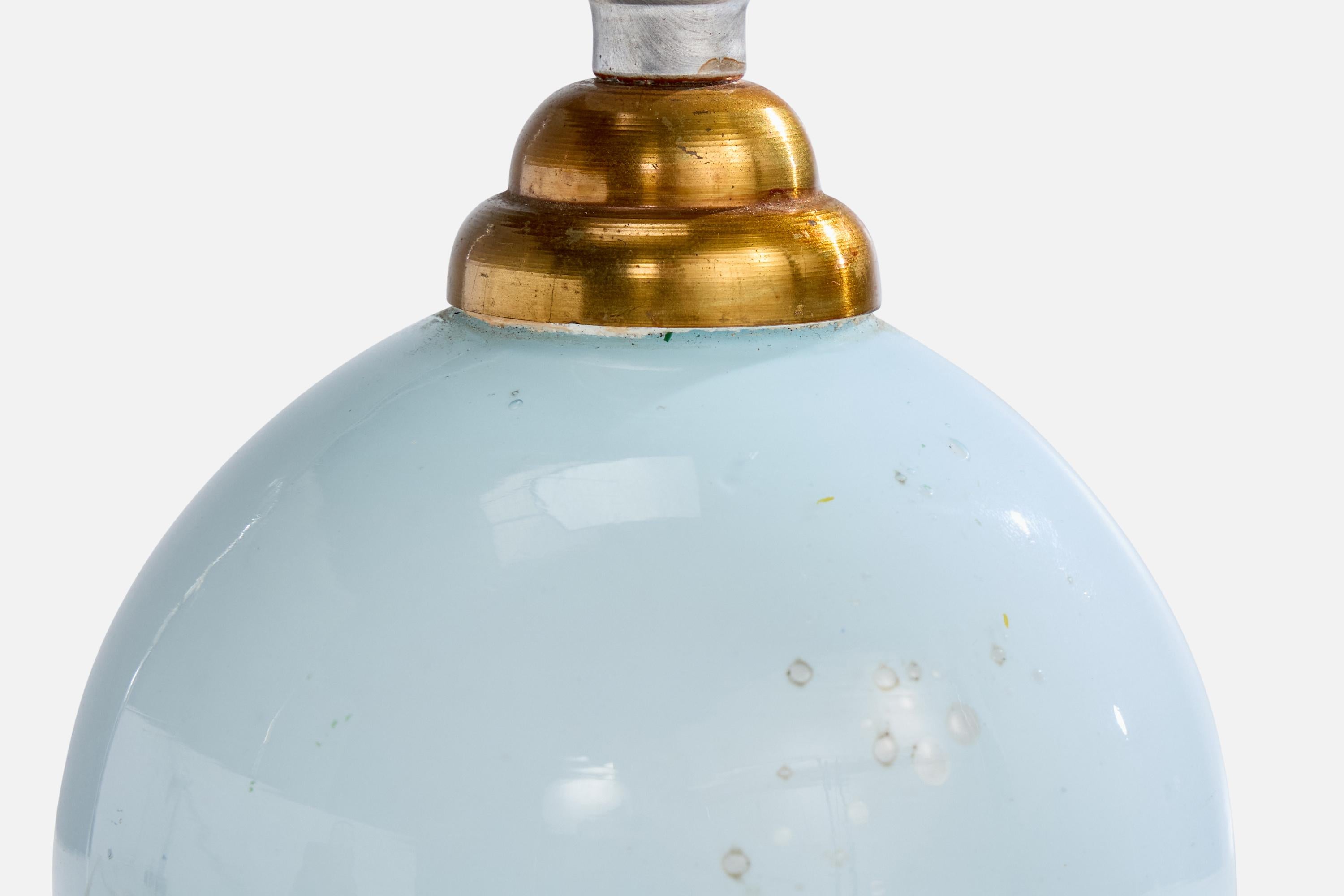Designer français, lampe de bureau, verre, laiton, France, années 1930 Bon état - En vente à High Point, NC