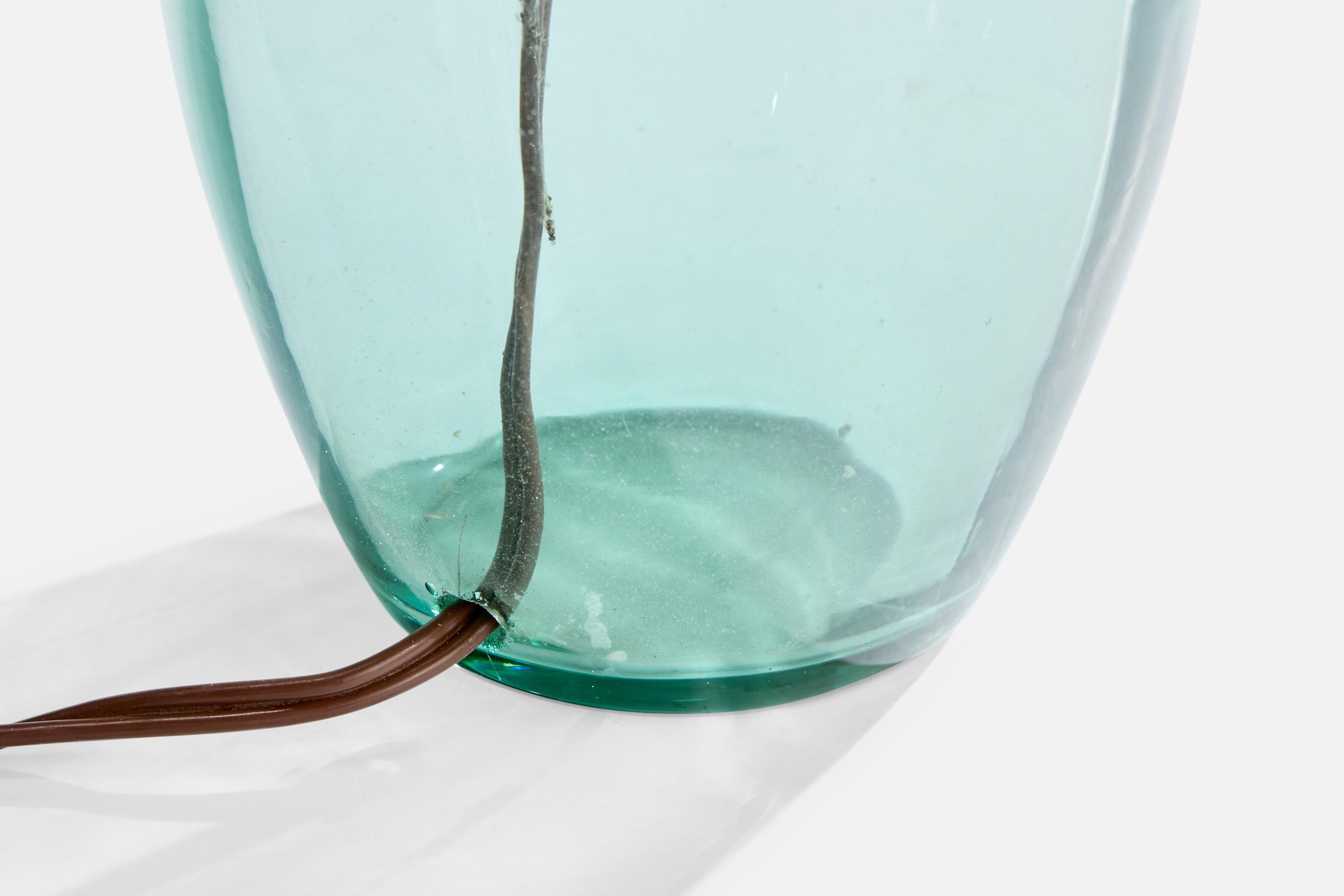 Designer français, lampe de bureau, verre, laiton, France, années 1930 en vente 2