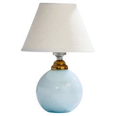 Designer français, lampe de bureau, verre, laiton, France, années 1930