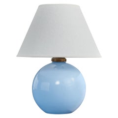 Französische Designerin, Tischlampe, Glas, Messing, Frankreich, 1930er Jahre