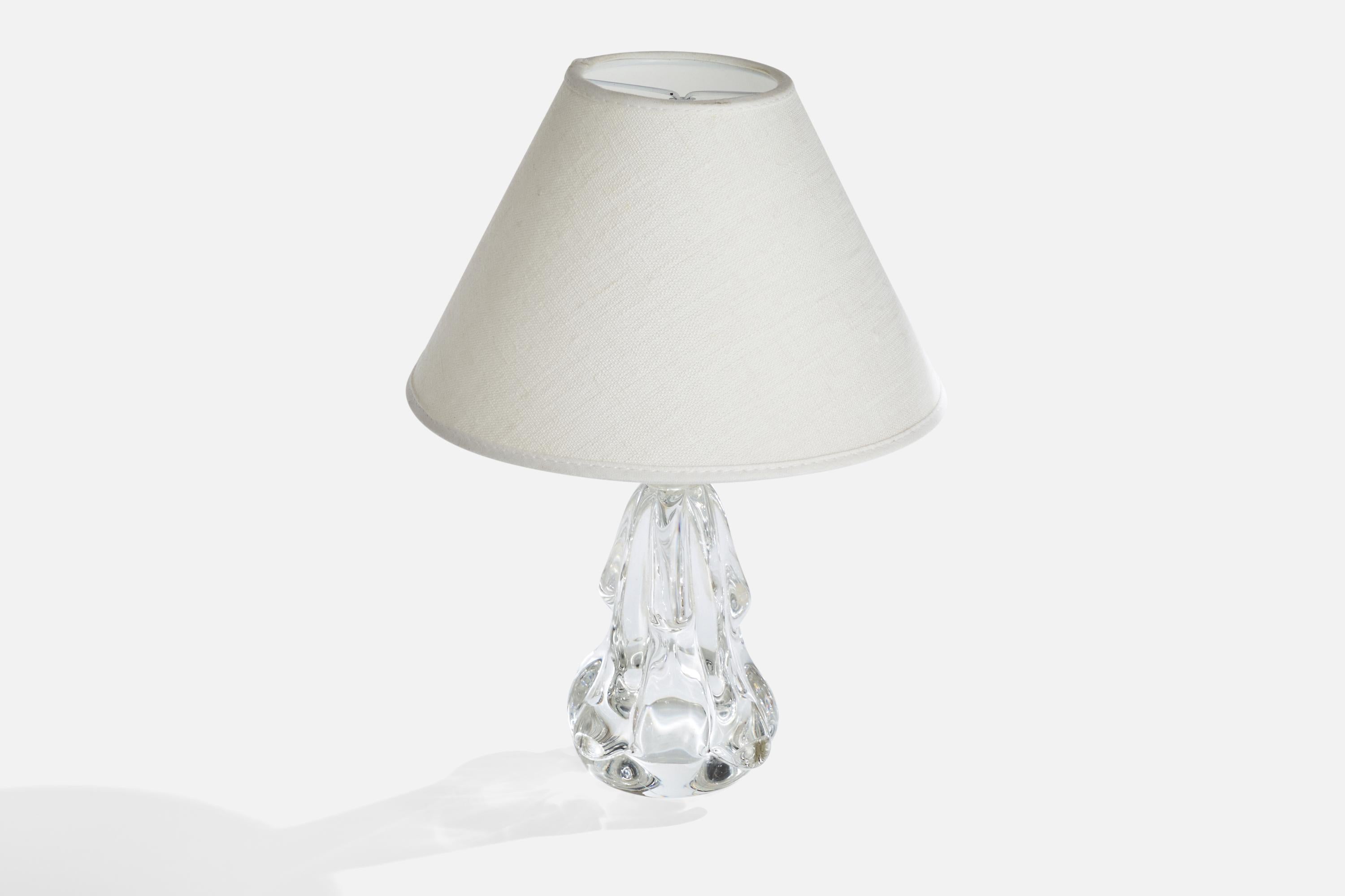 French Designer, Table Lamp, Glass, Brass, France, 1940s In Good Condition For Sale In High Point, NC