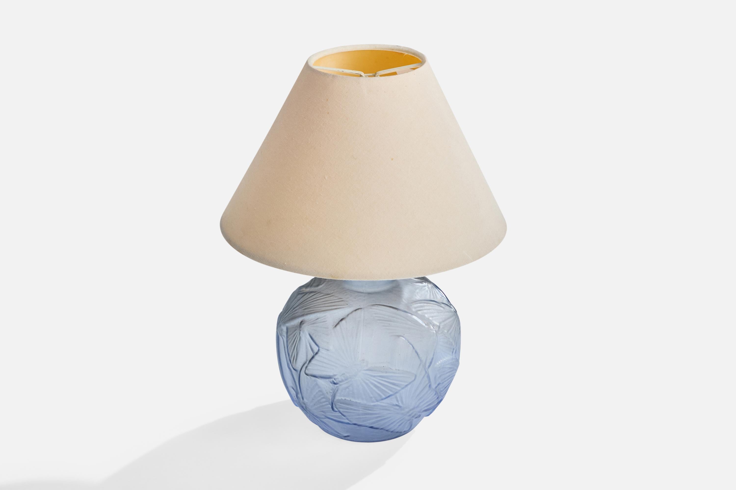 Diseñador francés, Lámpara de mesa, Cristal, Latón, Francia, años 40 Moderno de mediados de siglo en venta