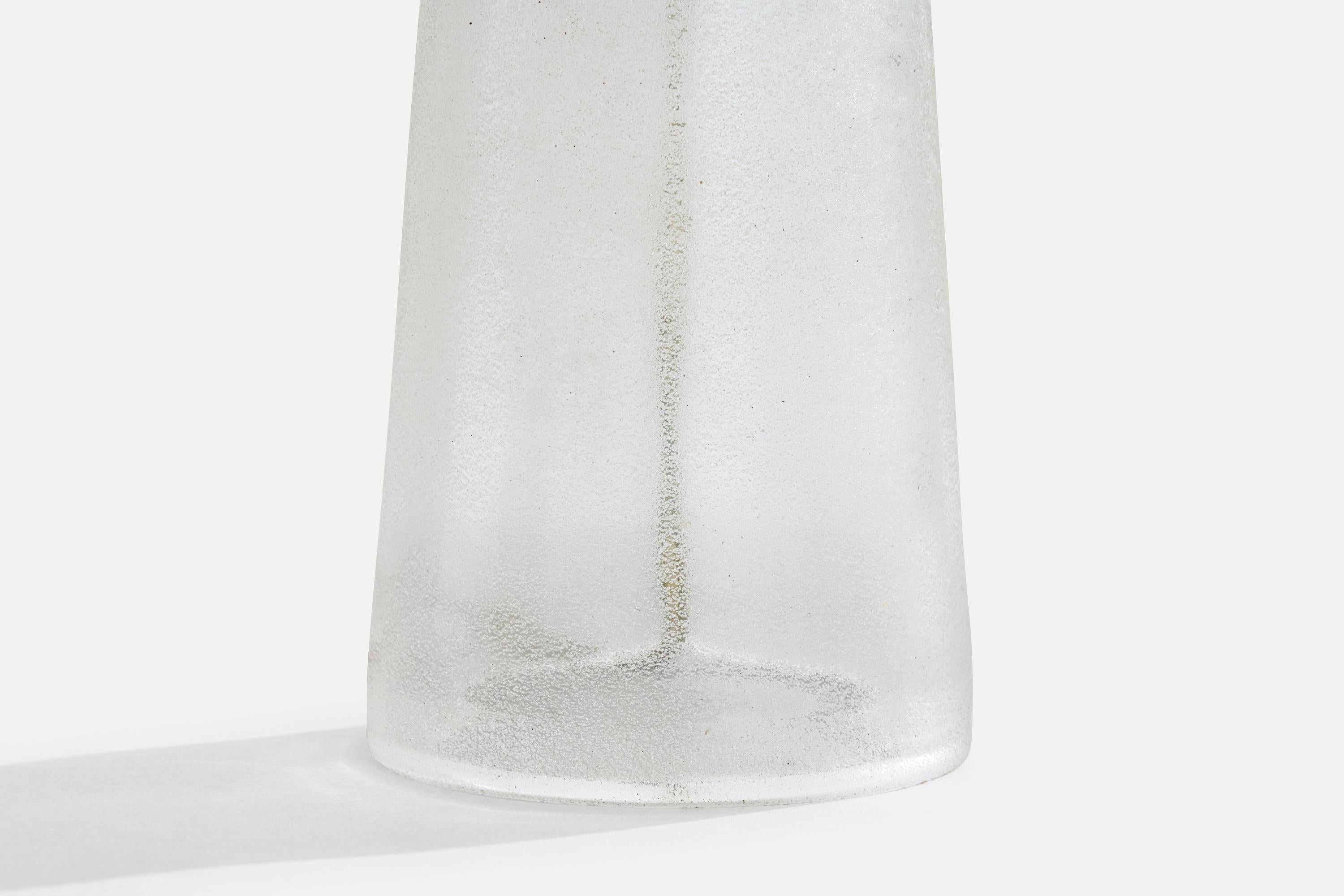 French Designer, Table Lamp, Glass, Brass, France, 1940s 3