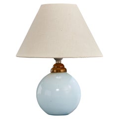 French Designer, Table Lamp, Glass, Brass, France, 1940s