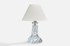 Diseñador francés, Lámpara de mesa, Cristal, Latón, Francia, años 1950