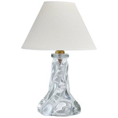 Diseñador francés, Lámpara de mesa, Cristal, Latón, Francia, a�ños 1950