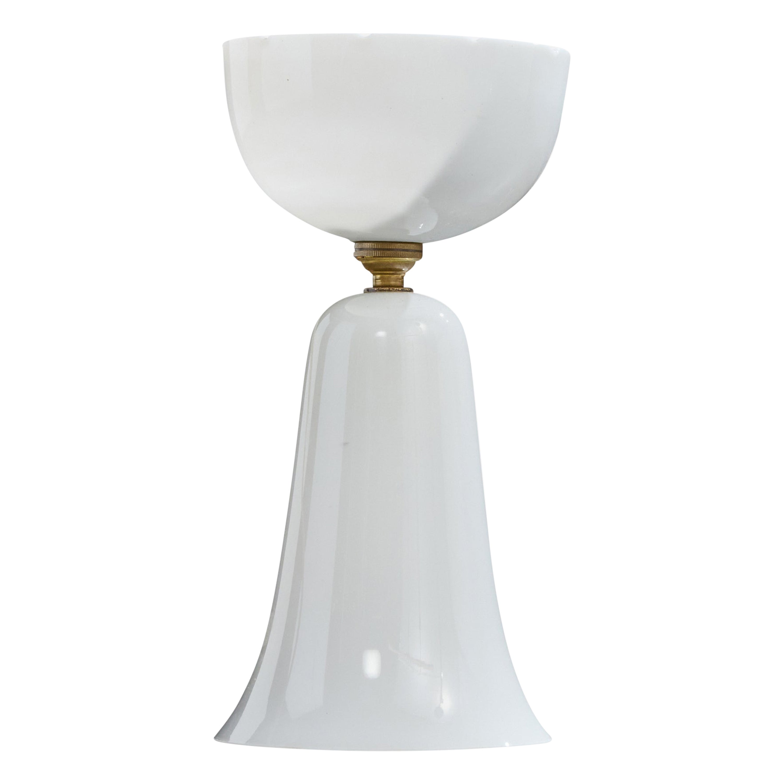 Diseñador francés, Lámpara de mesa, Cristal, Latón, Francia, años 1950