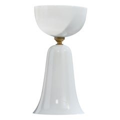 French Designer, Table Lamp, Glass, Brass, France, 1950s