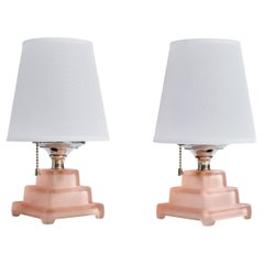 French Designer, Table Lamp, Glass, Chrome, Fabric, France, 1950s
