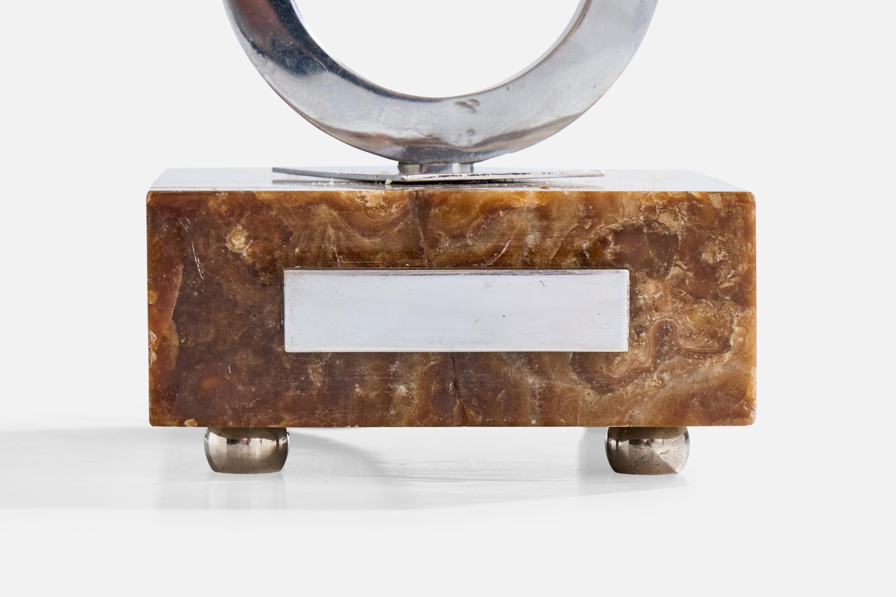 Diseñador francés, Lámpara de mesa, Cristal, Cromo, Mármol, Francia, Años 30 en venta 3