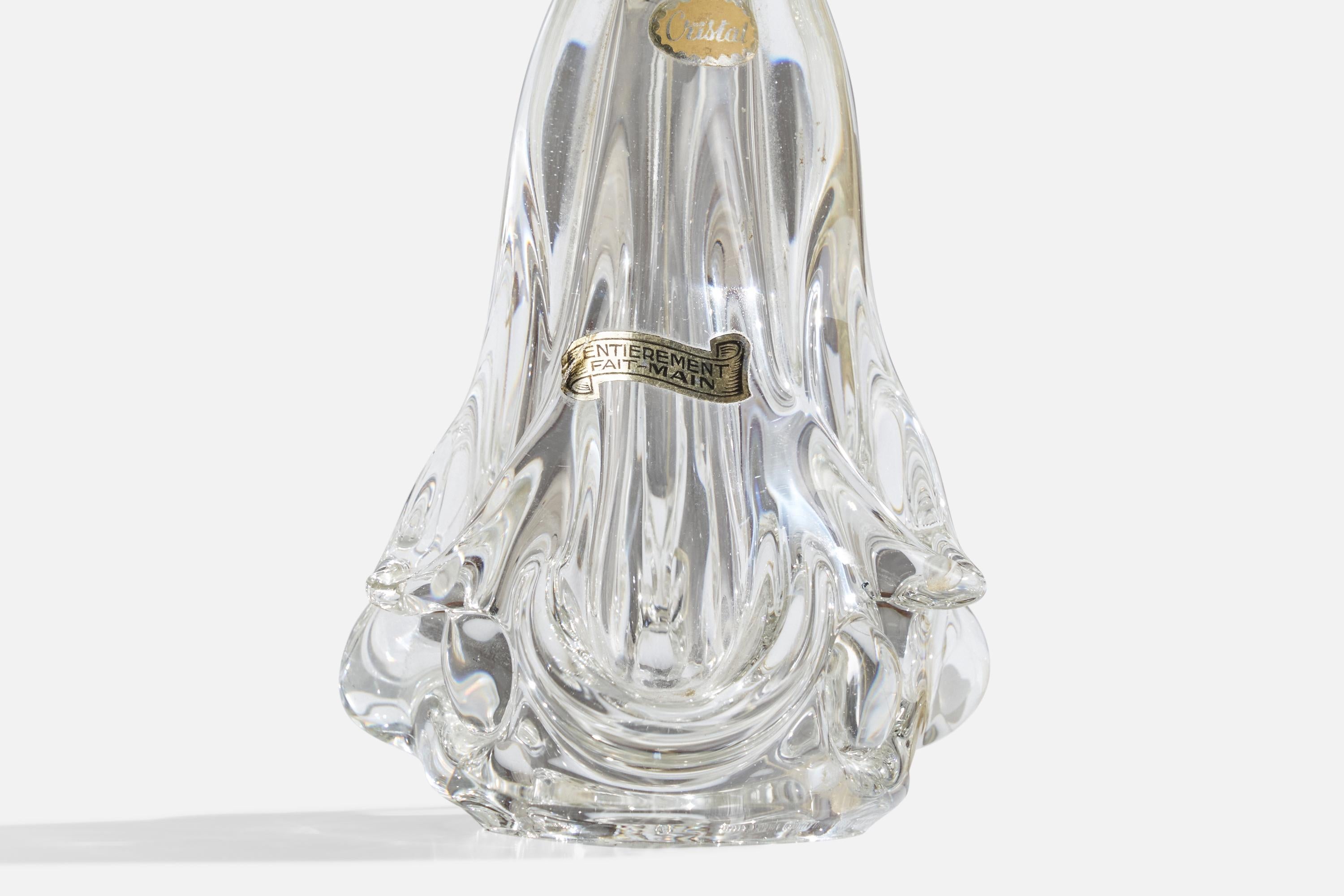 Designer français, lampe de bureau, verre, tissu, France, années 1940 en vente 2