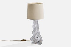 French Designer, Table Lamp, Glass, France, 1950s